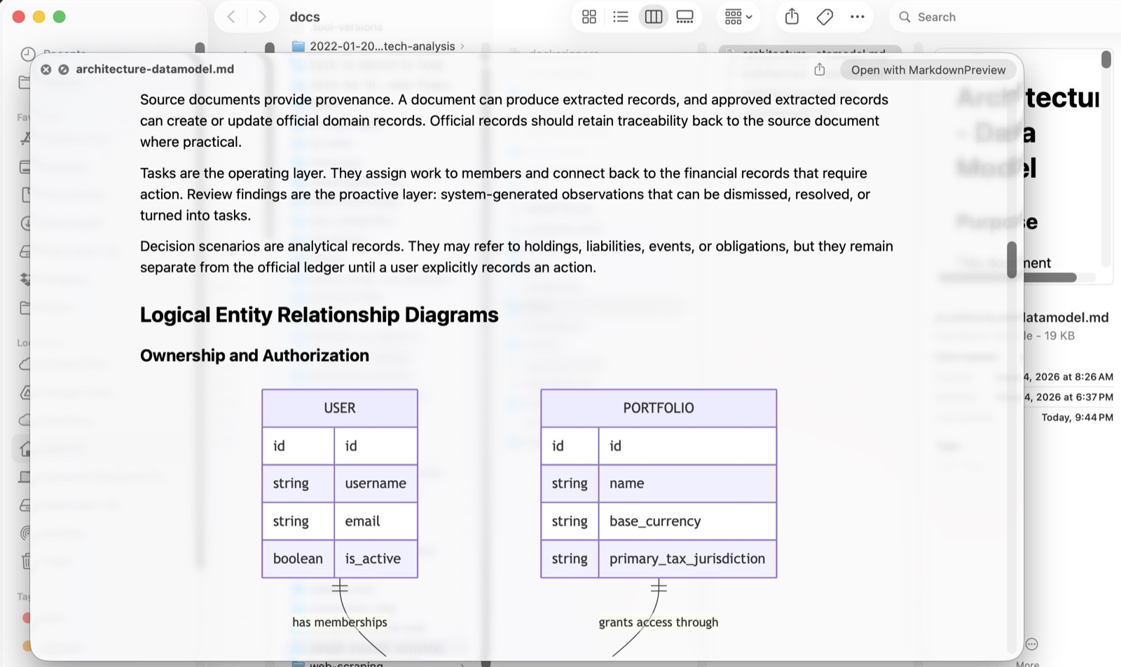 A Markdown document rendered in Finder Quick Look